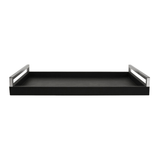 Bandeja Retangular em MDF e PU Preta 51cm - Ela Decora