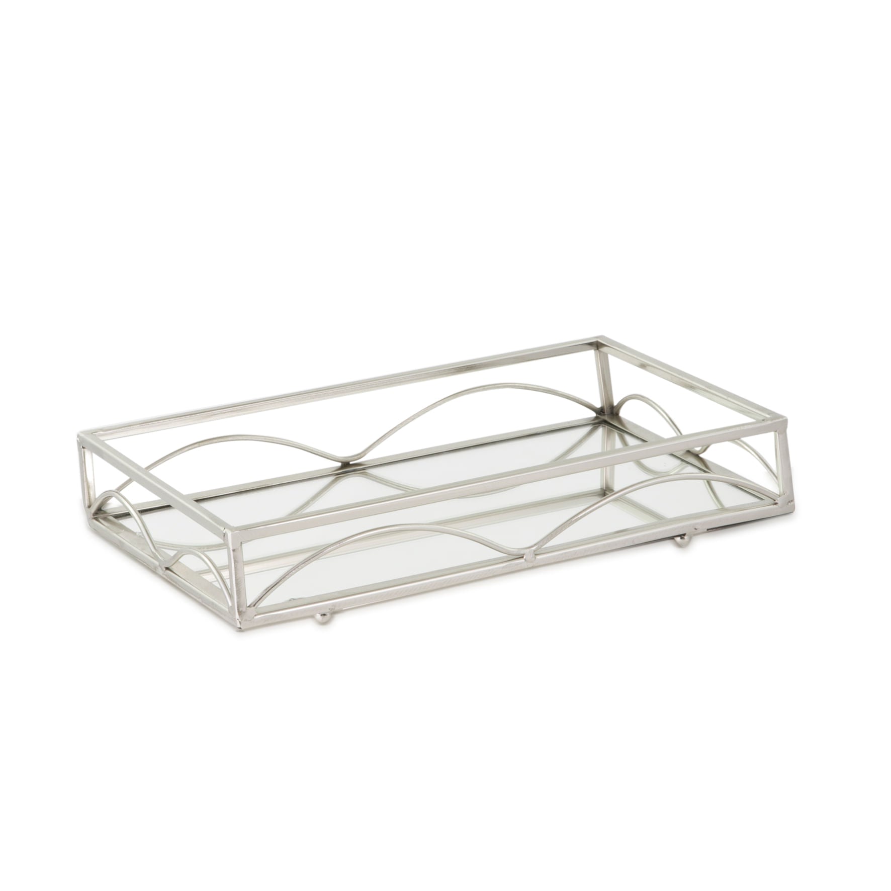 Bandeja Retangular Geométrica Espelhada 31cm - Ela Decora
