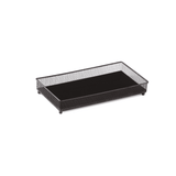 Bandeja Retangular Preta Em Metal Com Espelho Preto 4 x 28 x 18 cm - Ela Decora