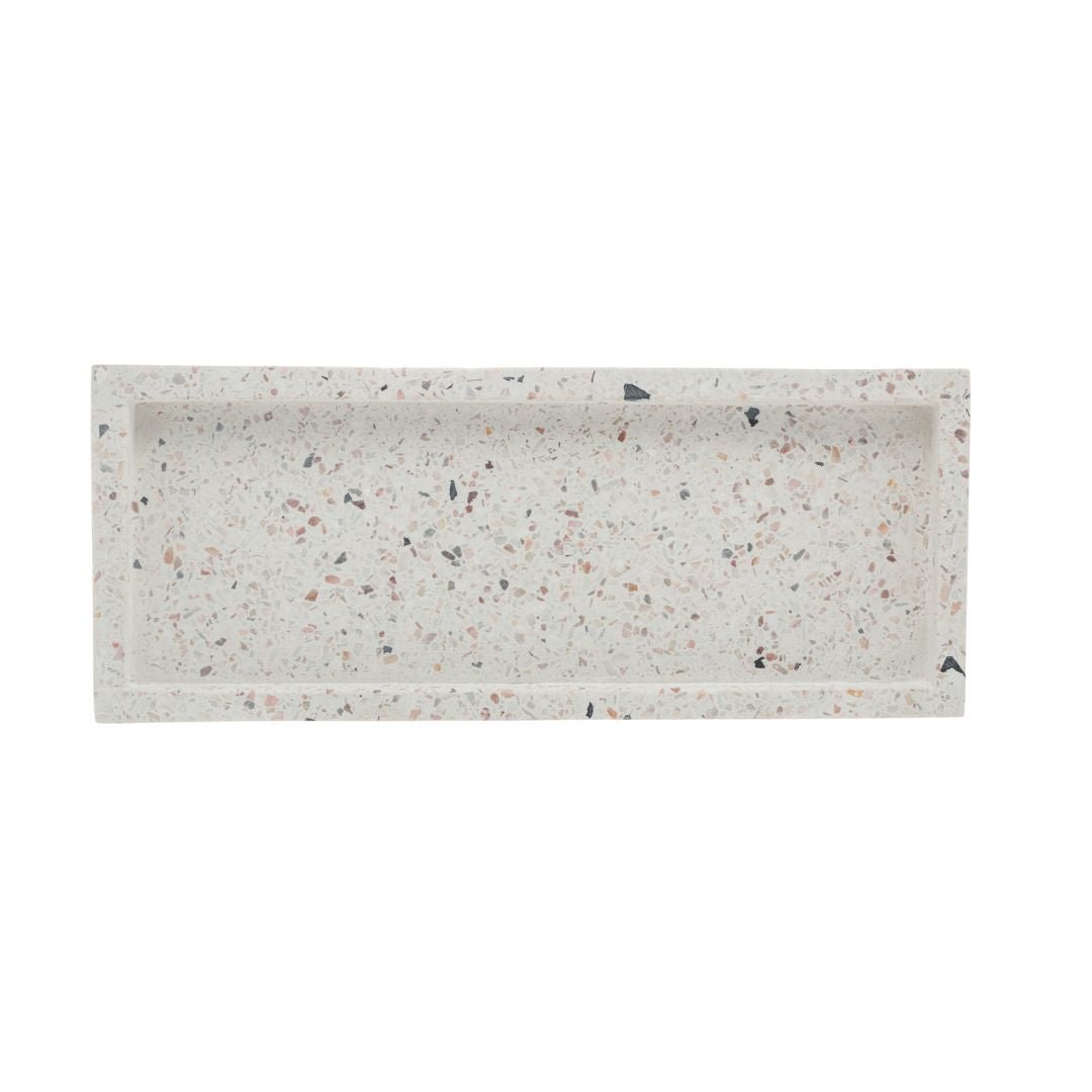 Bandeja Retangular Terrazo de Marmore 25cm - Ela Decora
