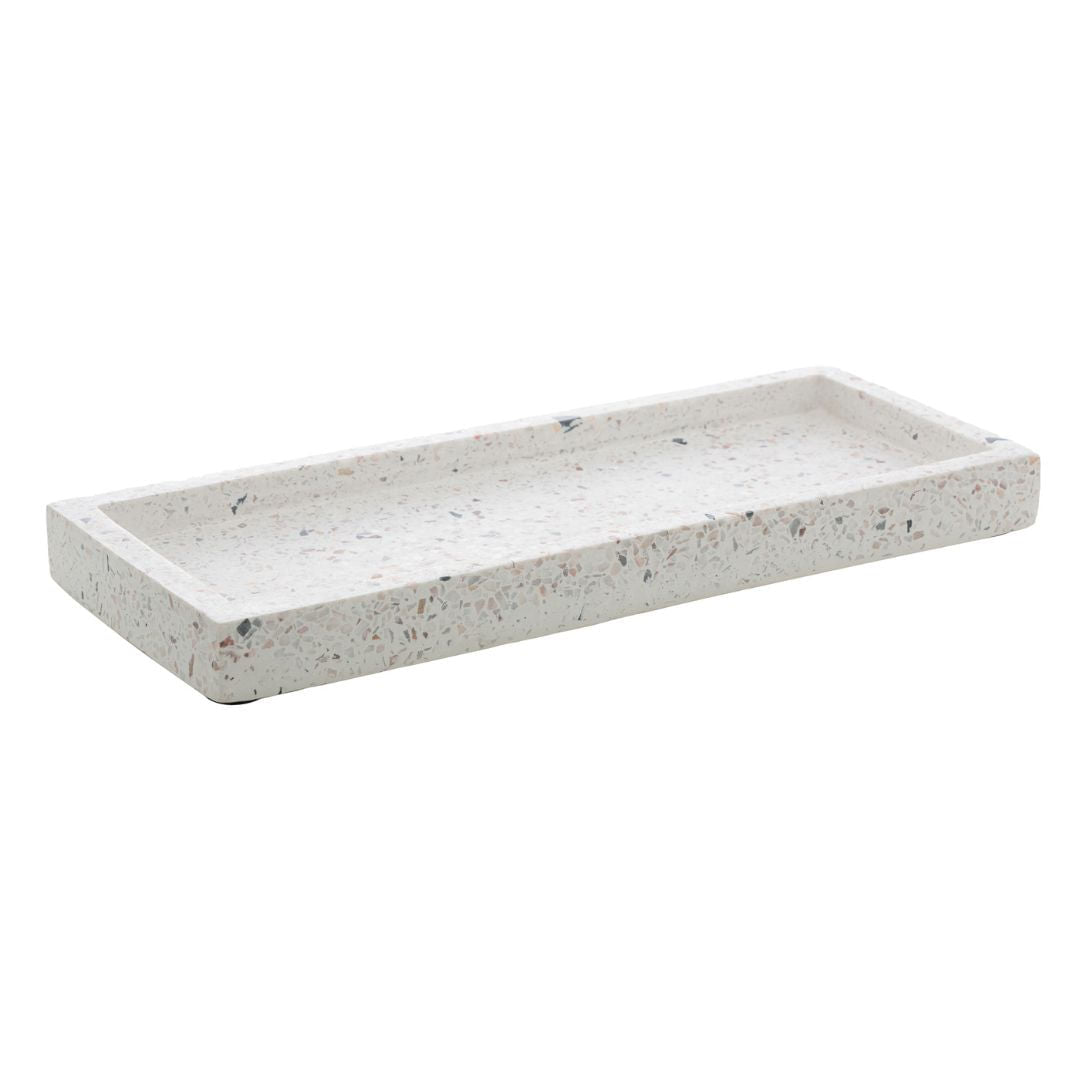 Bandeja Retangular Terrazo de Marmore 25cm - Ela Decora