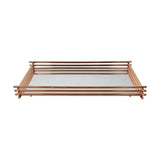 Bandeja Wire Com Espelho Rose Gold - 10 x 20 cm - Ela Decora