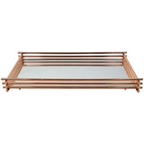 Bandeja Wire Com Espelho Rose Gold - 15 x 25 cm - Ela Decora
