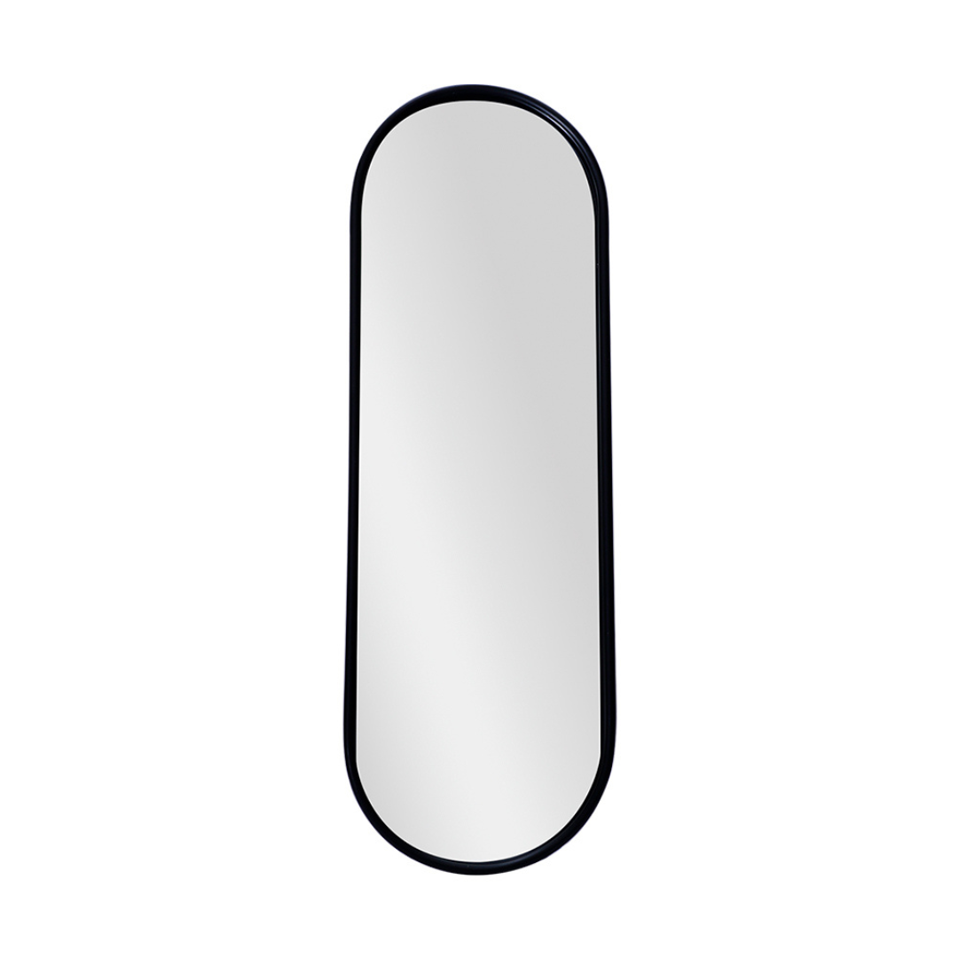 Bandeja Decorativa Espelhada Oval Preta 30cm