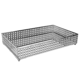 Bandeja retangular 38cm padrão geométrico com base espelhada