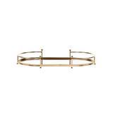Bandeja em Metal Dourado e Vidro Espelhado 34cm P