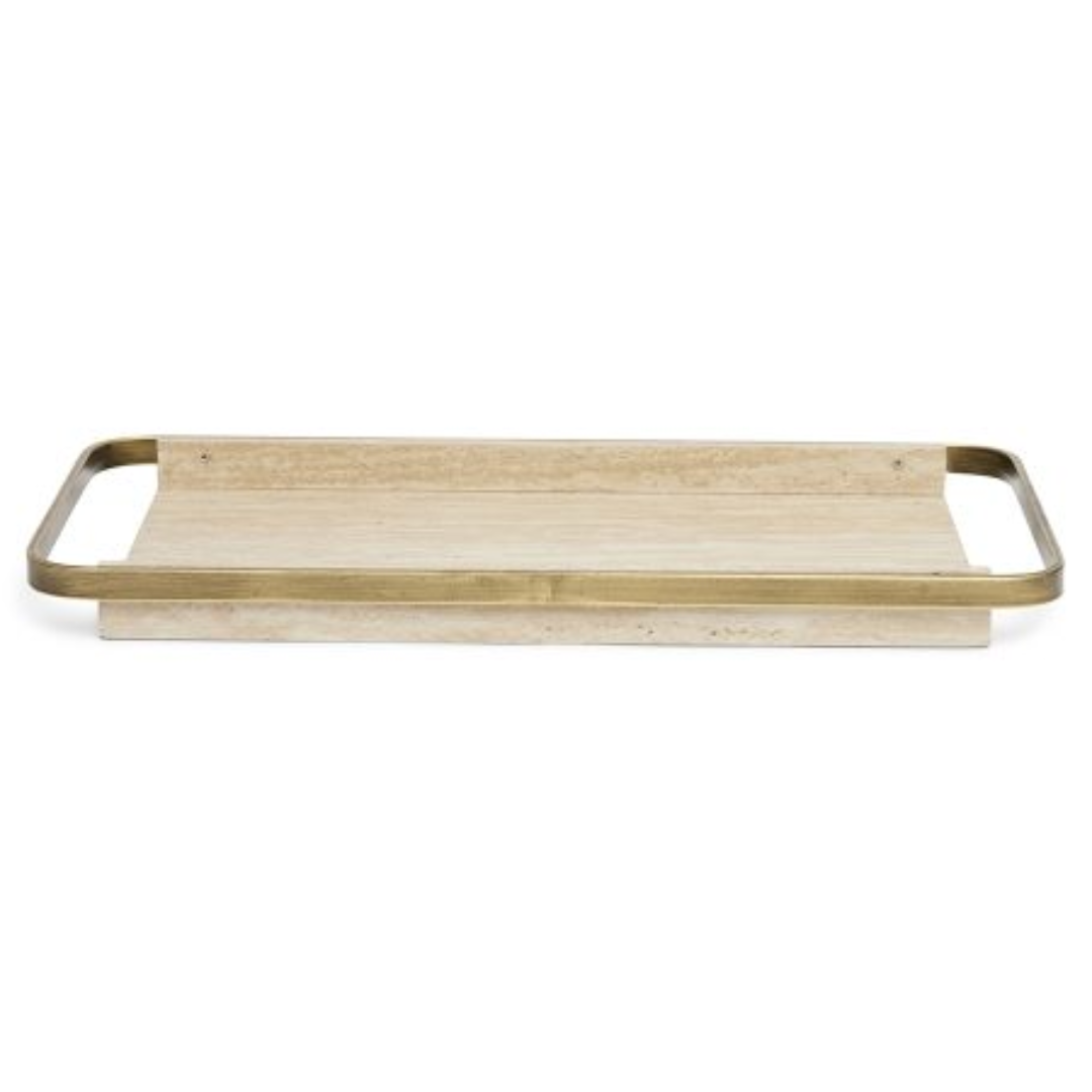 Bandeja Decorativa em MDF e Borda de Metal 47cm