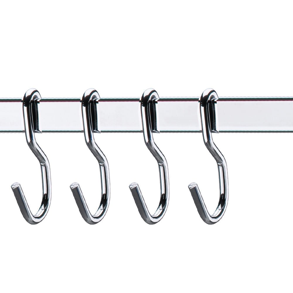 Barra de Piatina 45cm com 6 Ganchos Cromada - Ela Decora