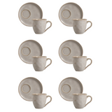 Jogo 6 Xícaras de Chá com Pires Bio Latte Descentralizado 170ml