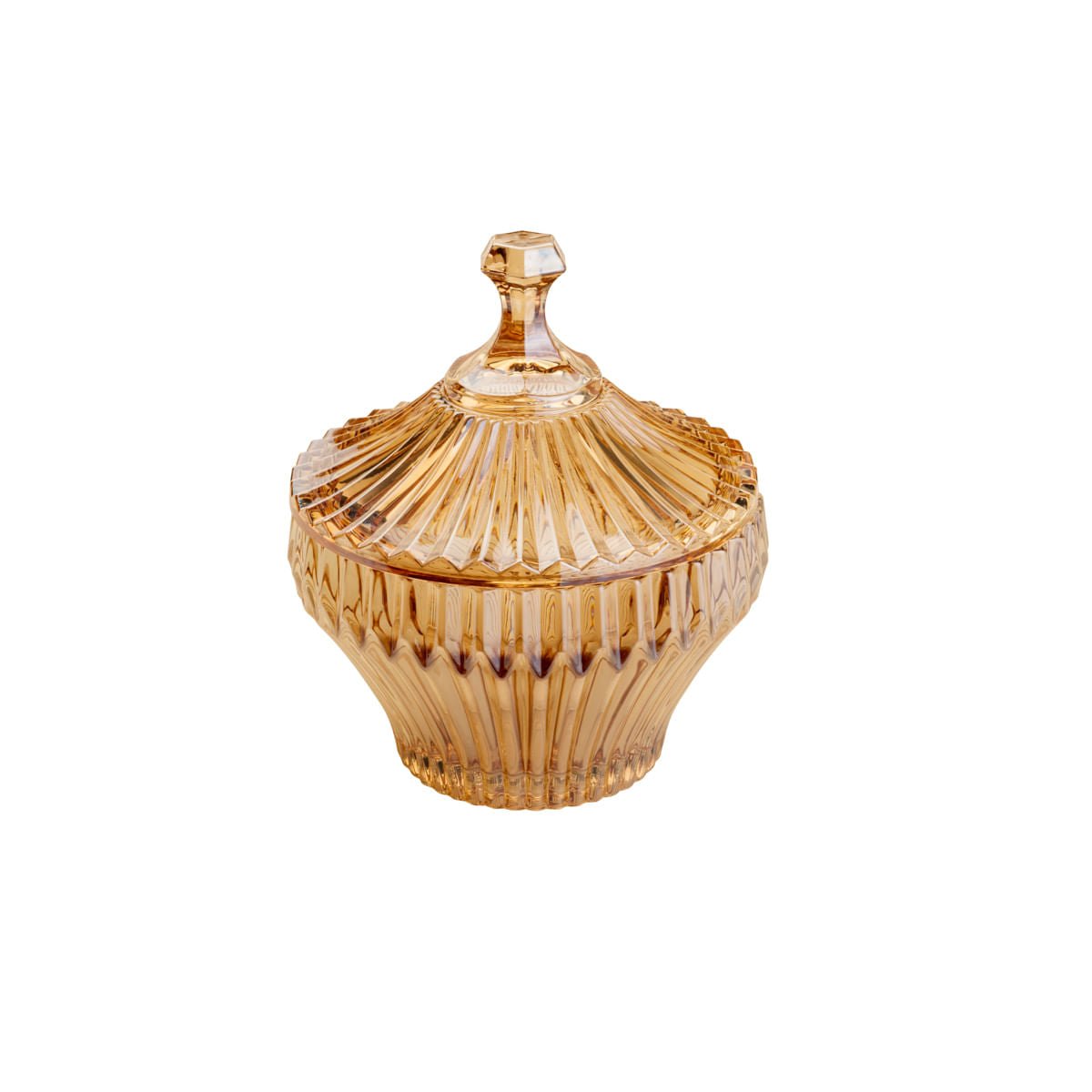 Bomboniere de Cristal de Chumbo Renaissance Âmbar 13,5cm - Ela Decora