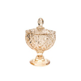 Bomboniere Potiche Cristal de Chumbo Âmbar 14cm - Ela Decora
