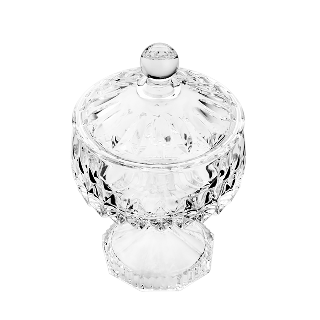 Bomboniere Potiche Louise de Cristal com Pé 18cm - Ela Decora