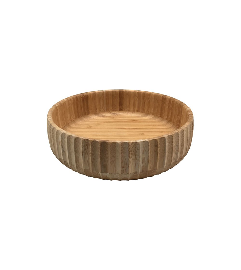 Bowl Canelado de Bambu Grande 22cm - Ela Decora
