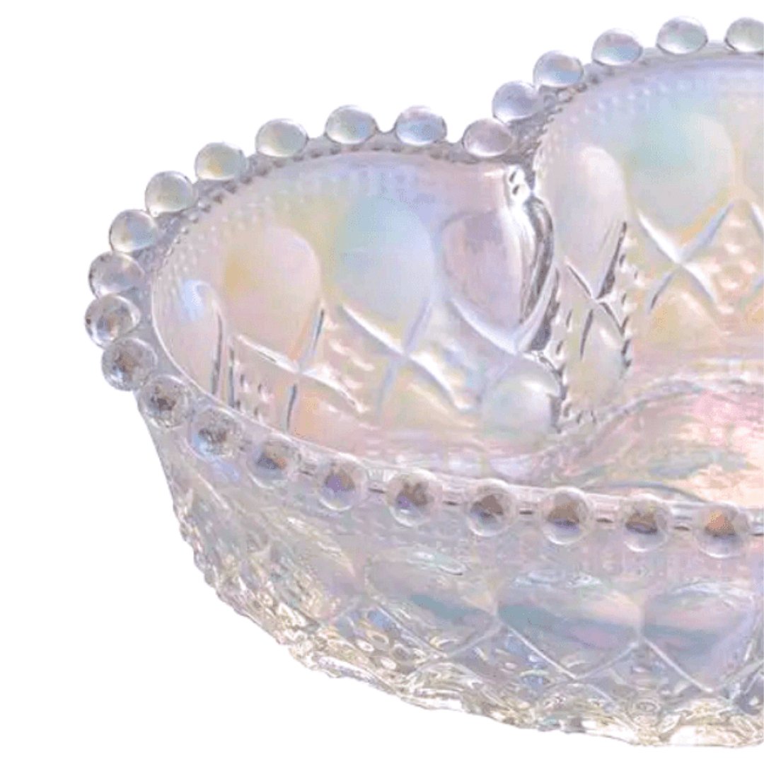 Bowl de Vidro Coração Balls Rainbow Furta - Cor Metalizado 13,5cm - Ela Decora