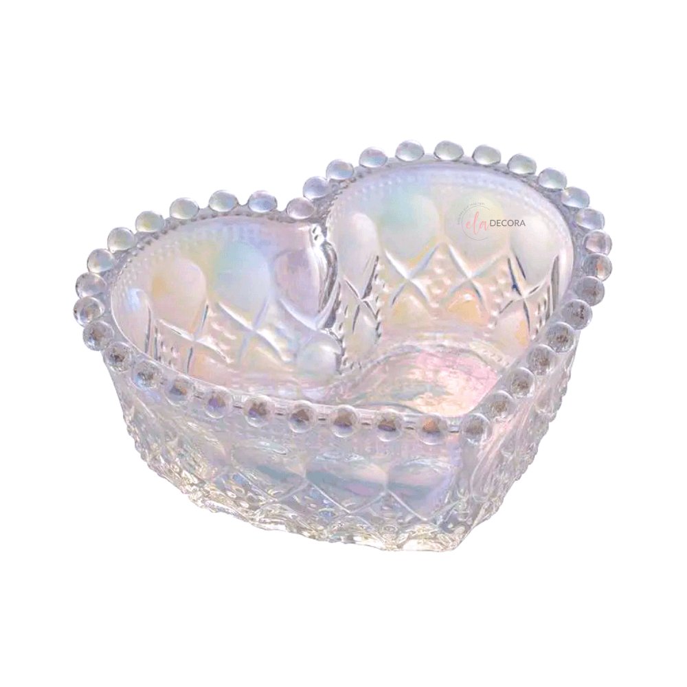 Bowl de Vidro Coração Balls Rainbow Furta - Cor Metalizado 13,5cm - Ela Decora