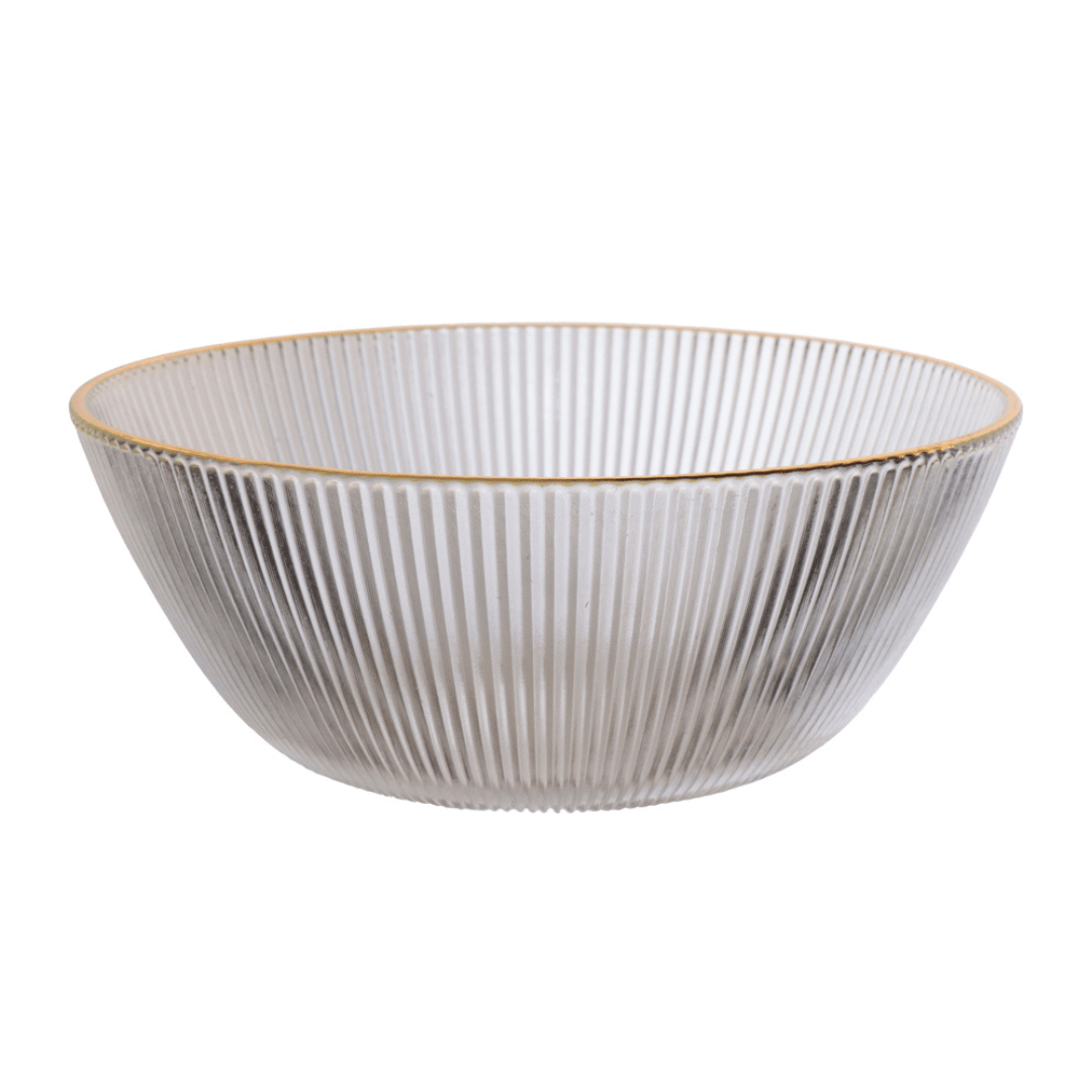Bowl de Vidro Graffiato com Borda Dourada 2L - Ela Decora