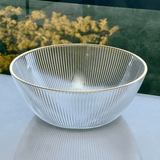 Bowl de Vidro Graffiato com Borda Dourada 2L - Ela Decora