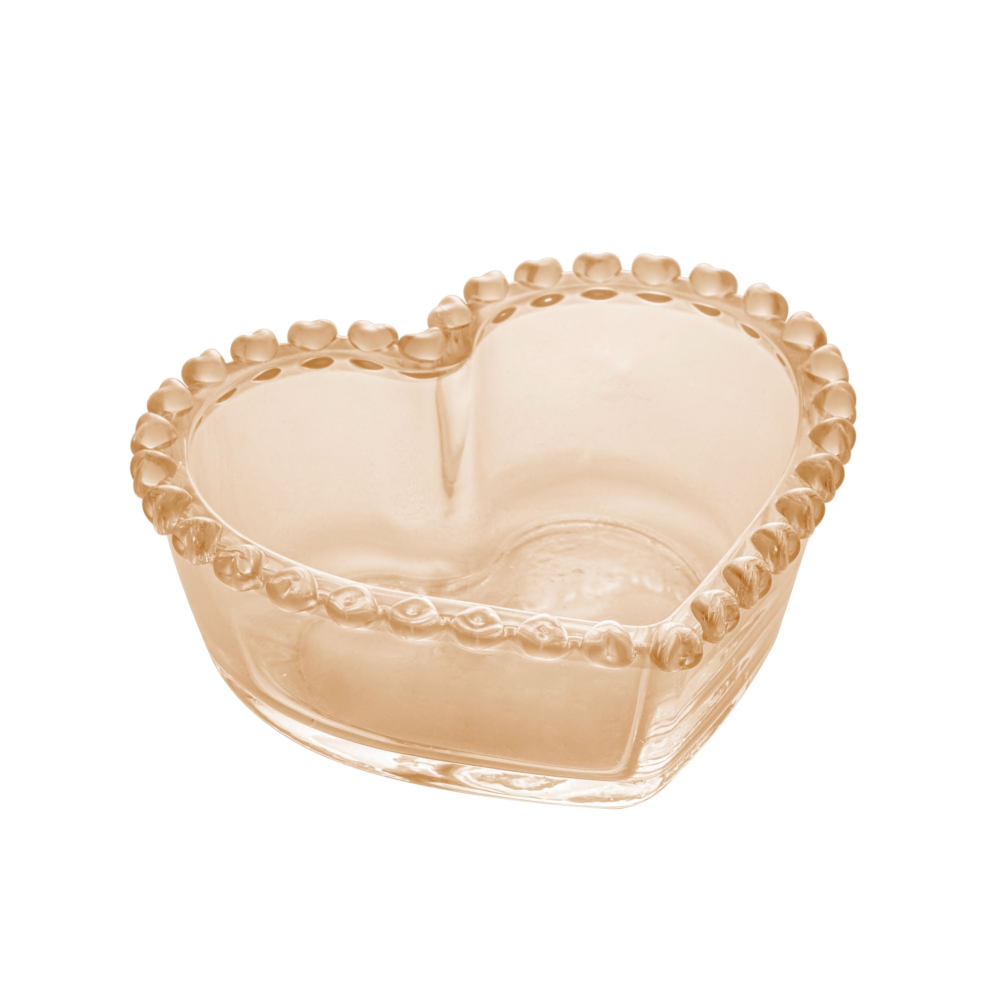 Bowl em Formato de Coração Âmbar Metalizado 13,5cm - Ela Decora