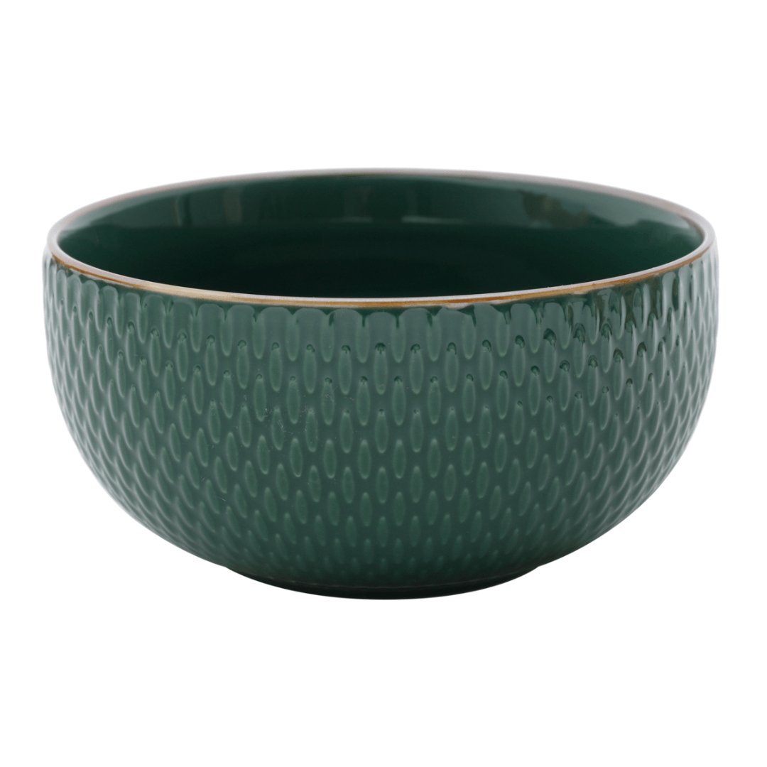 Bowl Porcelana Drops Verde com Detalhe Metalizado - 700ml - Ela Decora