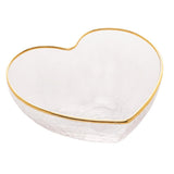 Bowl Vidro Martelado Coração Fio de Ouro - 15 cm - Ela Decora