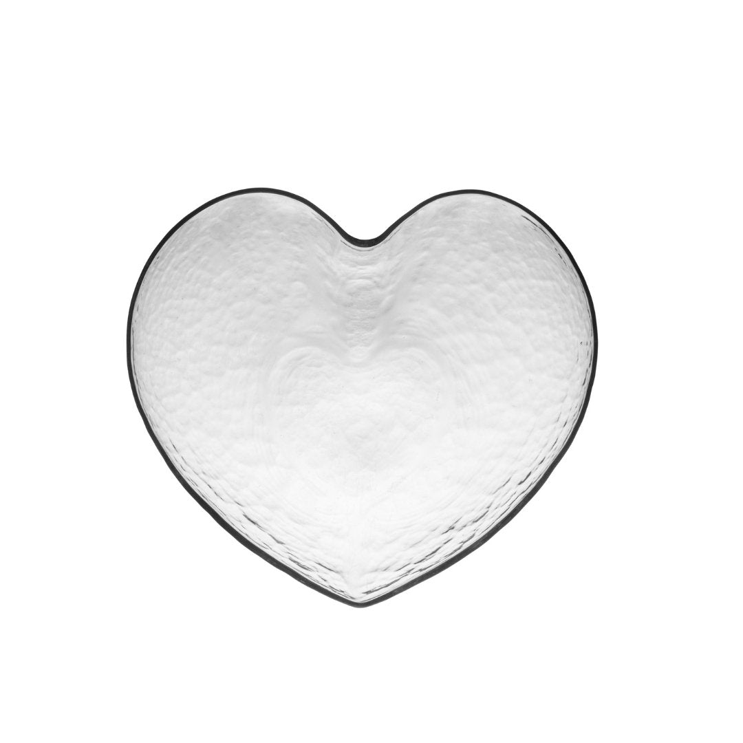 Bowl Vidro Martelado Coração Heart - 12cm - Ela Decora