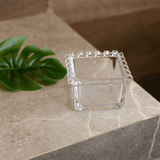 pote de sobremesa com coração bowl cistal transparente na bancada