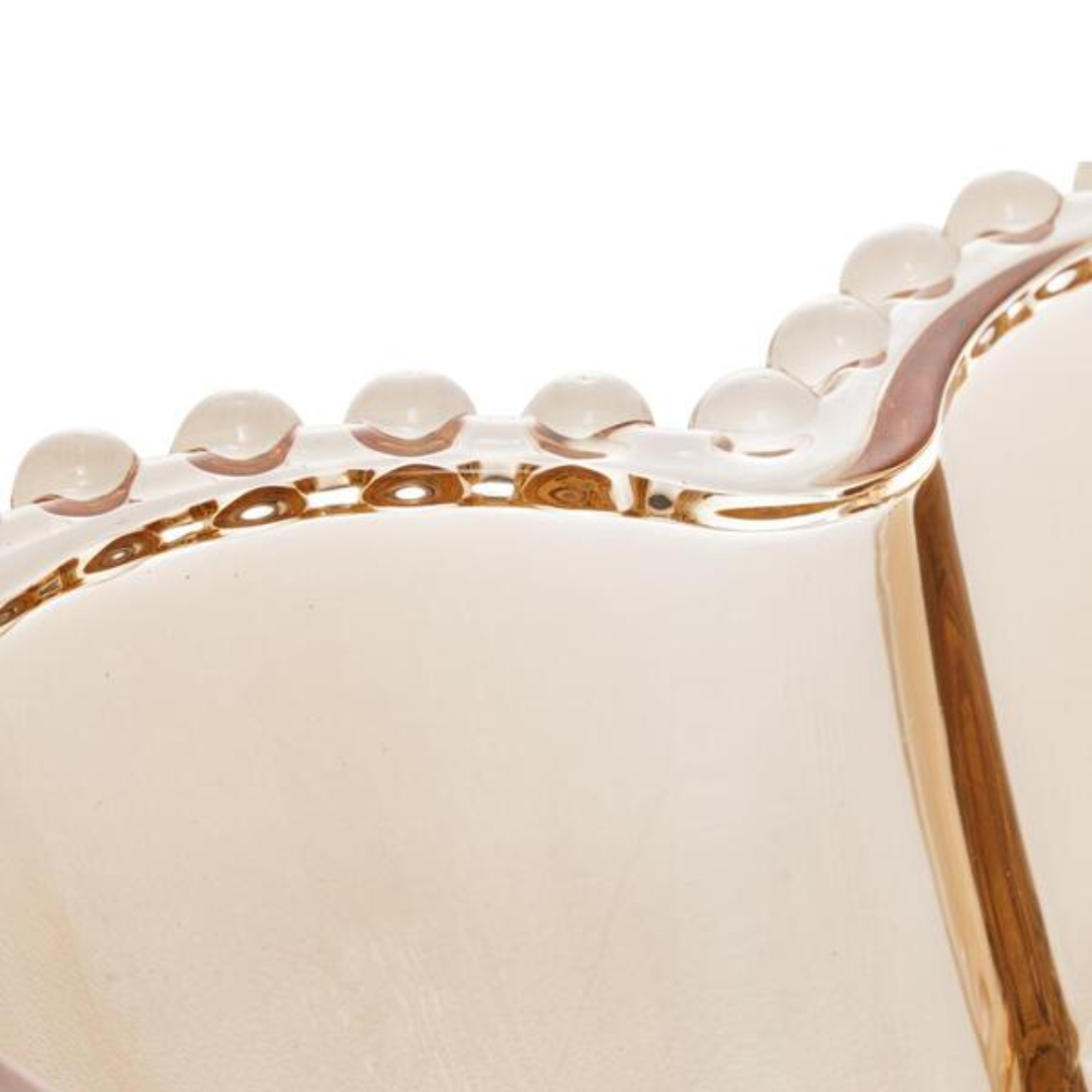 Bowl Cristal Coração Pearl Bolinha Ambar 19cm