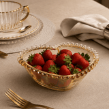 Bowl Cristal Coração Pearl Bolinha Ambar 19cm
