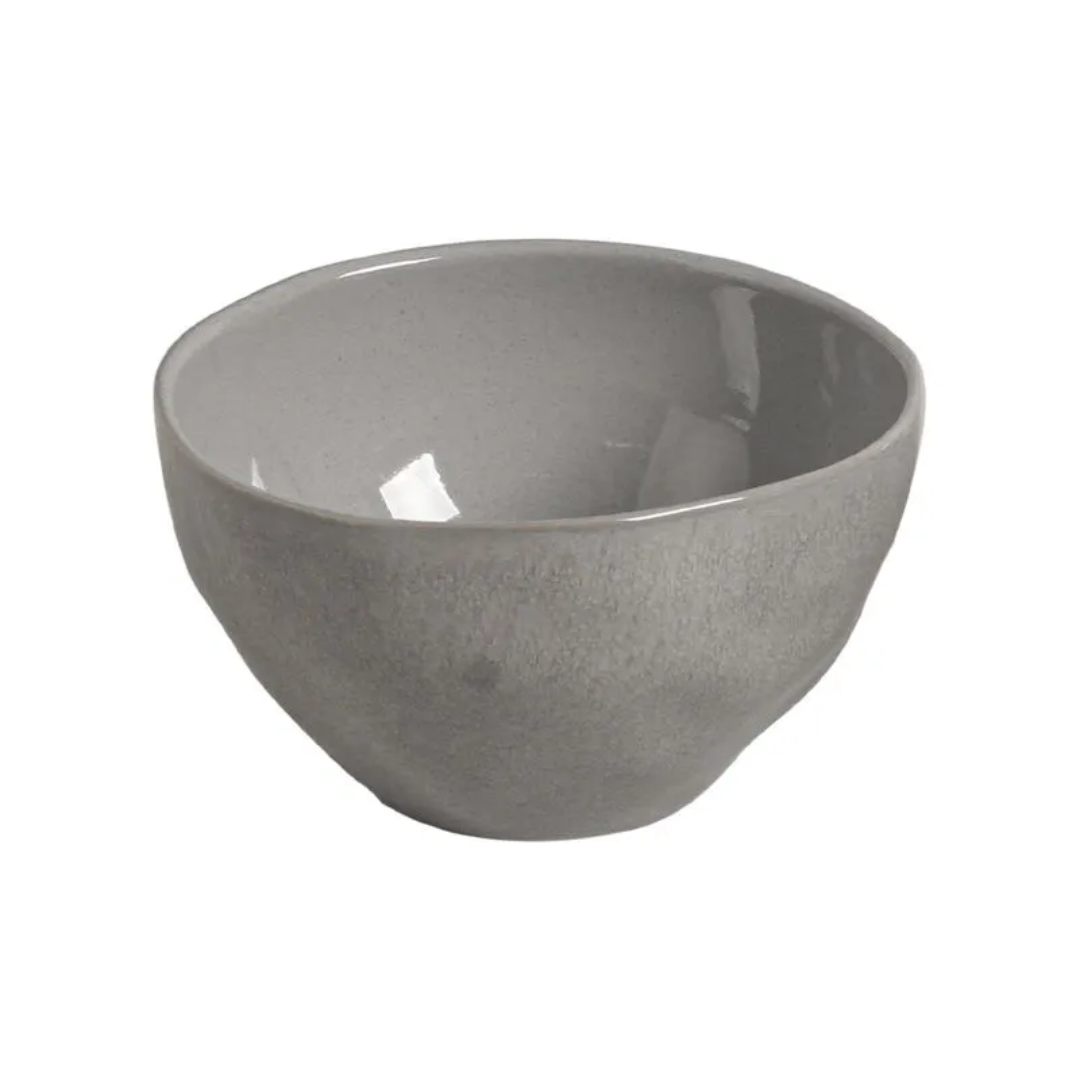 Bowl cerâmica orgânico Bruma cinzento com acabamento texturizado