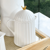 Bule com Tampa em Cerâmica Branco 600ml Colibri
