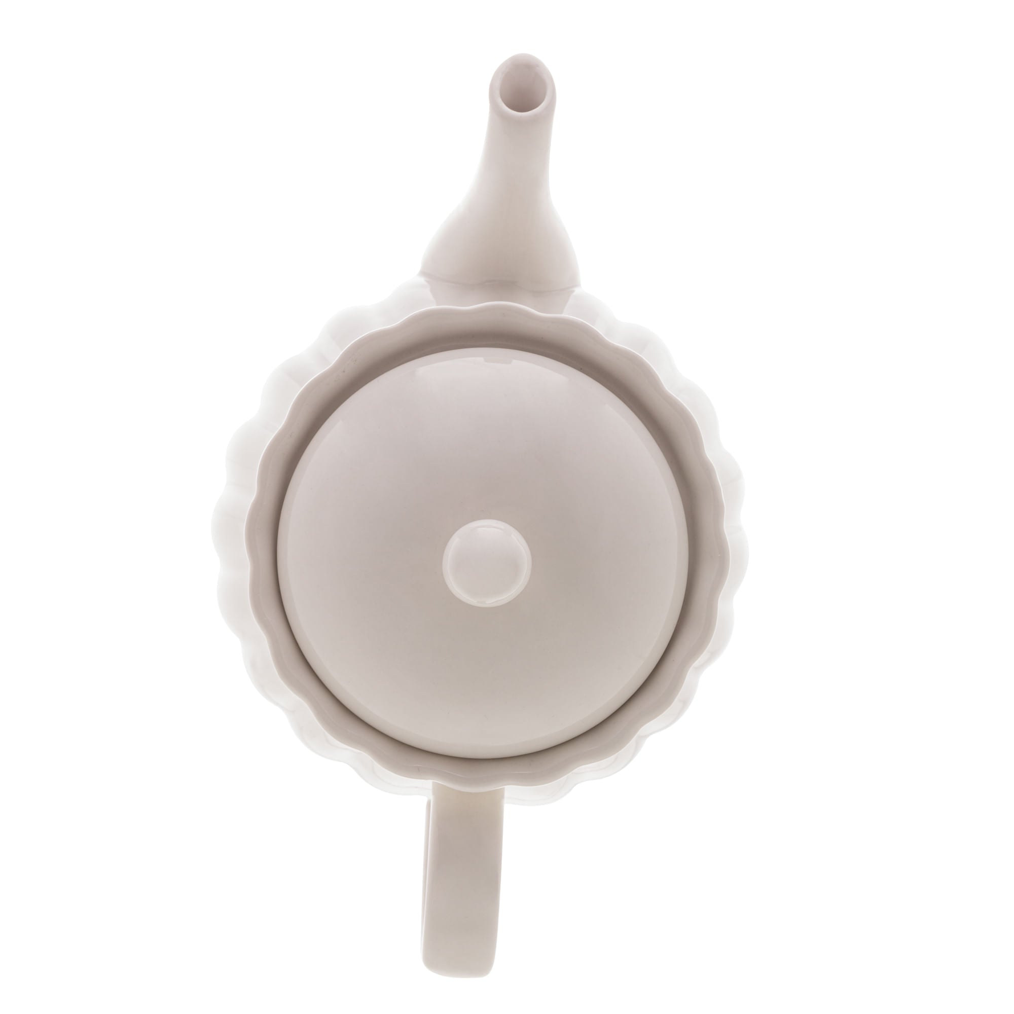 Bule de Porcelana Petala Branco 950ml - Ela Decora