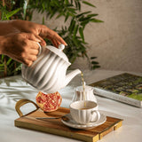 Bule de Porcelana Petala Branco 950ml - Ela Decora
