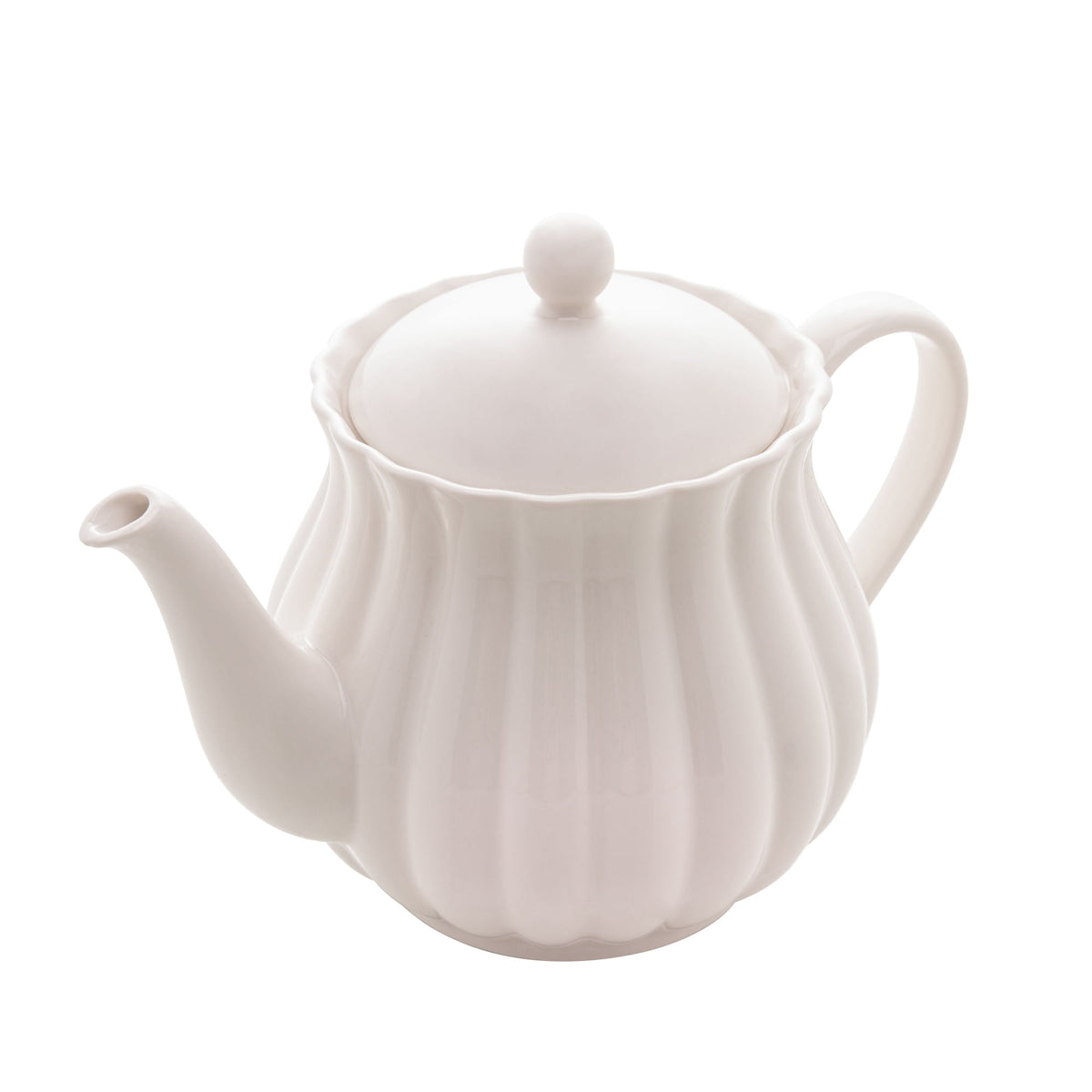 Bule de Porcelana Petala Branco 950ml - Ela Decora