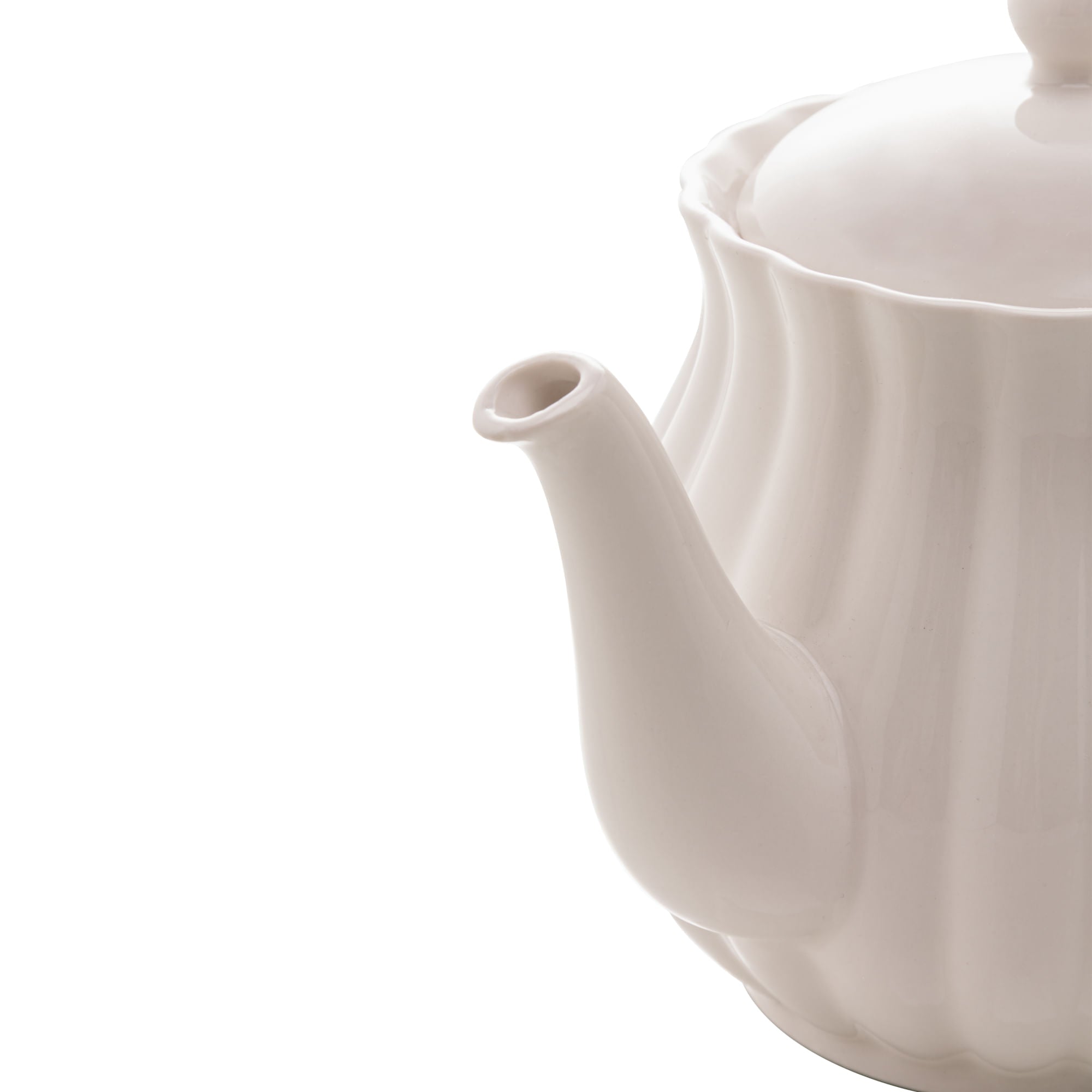 Bule de Porcelana Petala Branco 950ml - Ela Decora