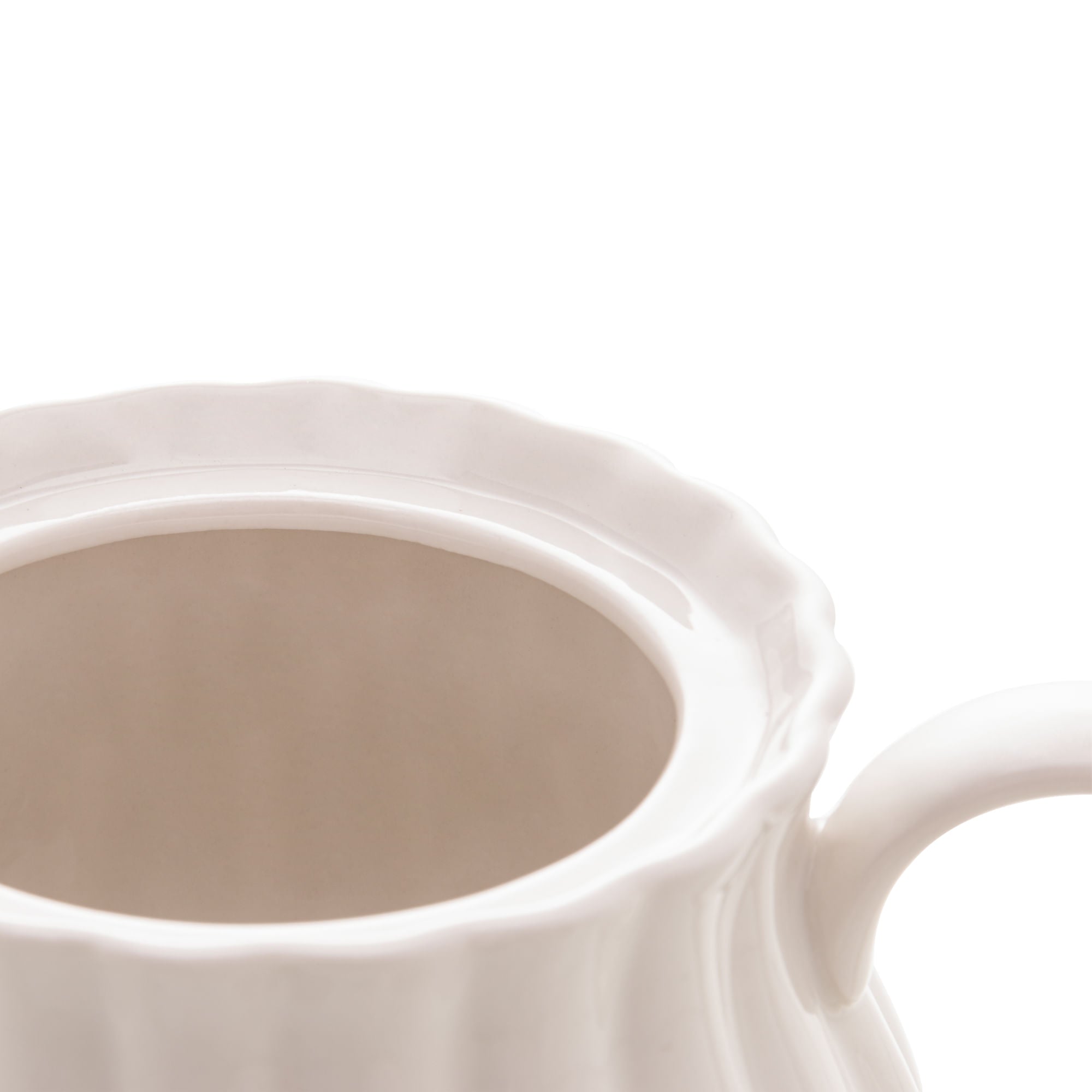 Bule de Porcelana Petala Branco 950ml - Ela Decora