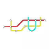 Cabideiro Ganchos de Parede Subway Metrô Colorido Umbra - 58 cm - Ela Decora