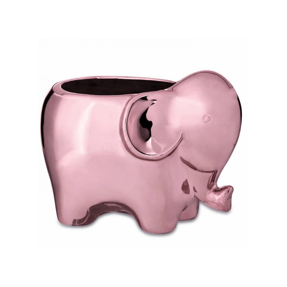 Cachepot Elefante Rose Gold Cerâmica - 7 cm - Ela Decora