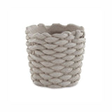 Cachepot Estilo Cesto Corda de Cimento Cinza 16,5cm x 15cm - Ela Decora