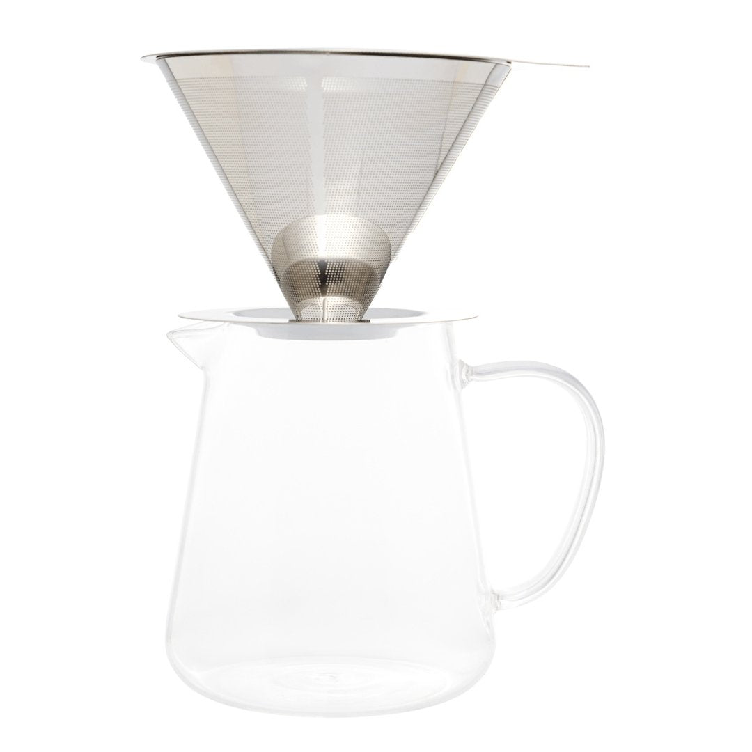 Cafeteira de Vidro Borossilicato com Filtro em Aço Inox 750ml - Ela Decora