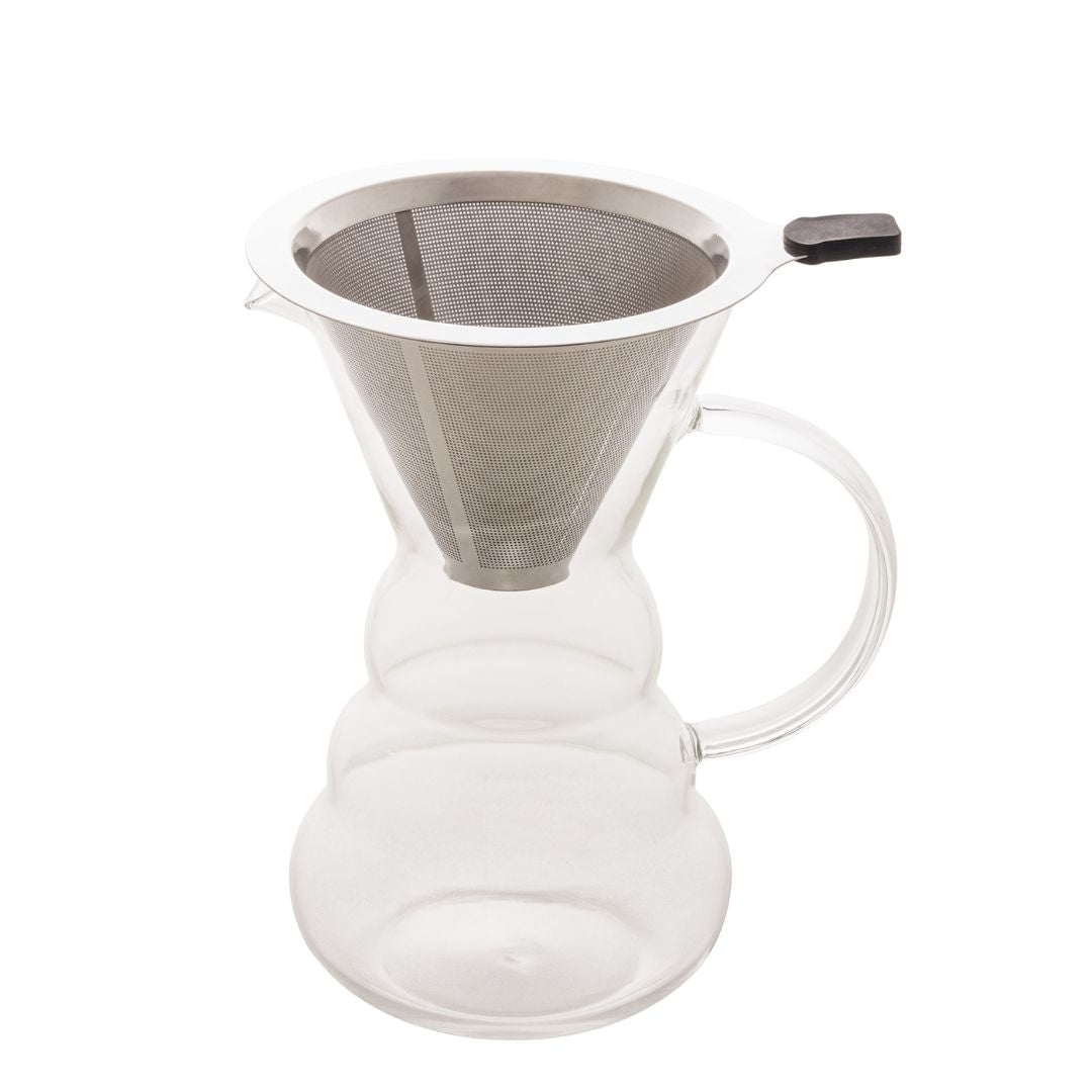 Cafeteira de Vidro com Filtro em Aço Inox 500ml - Ela Decora