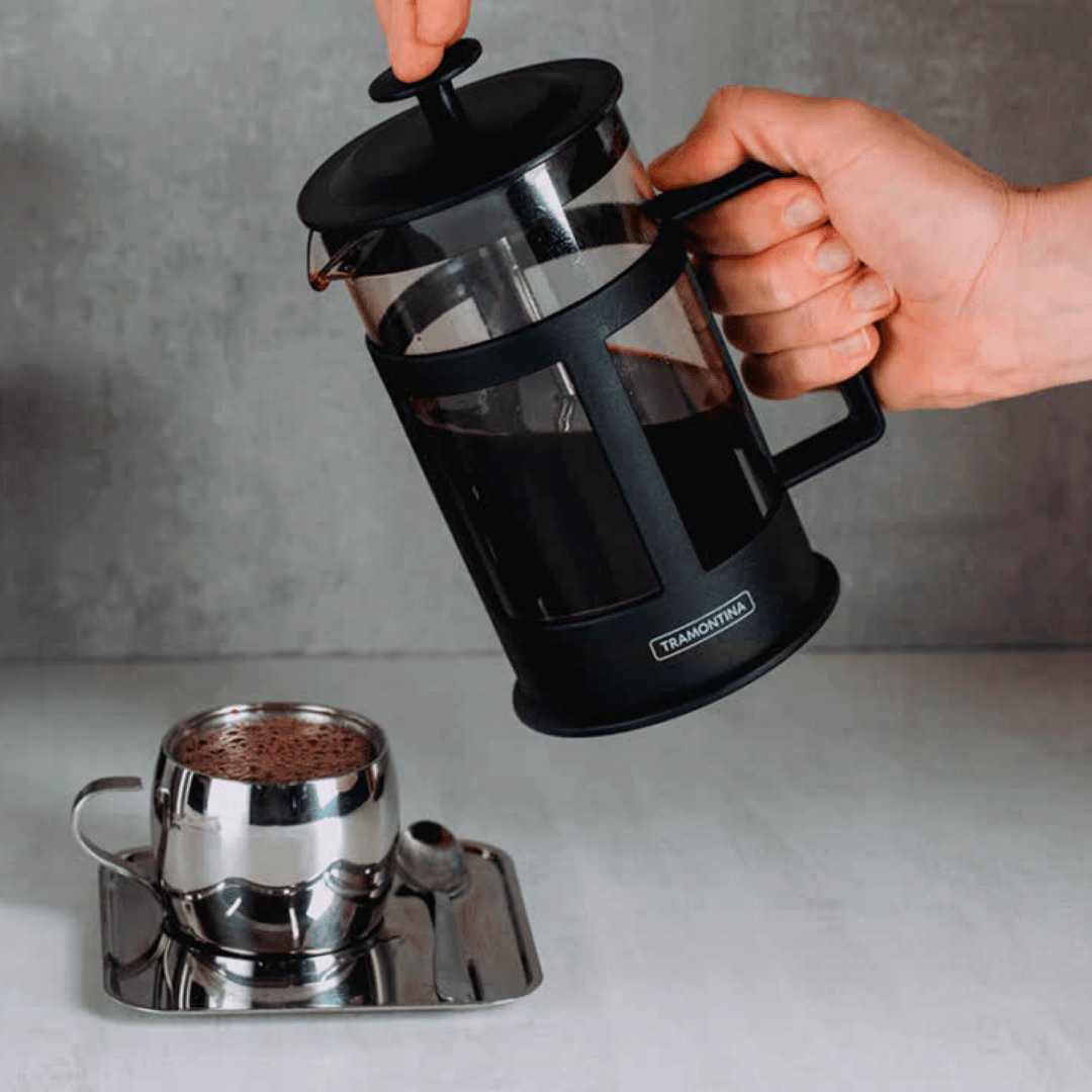 Cafeteira Prensa Francesa Good Coffe Preta 1 Litro - Ela Decora