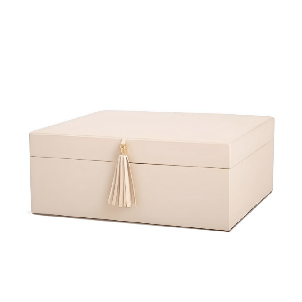 Caixa Decorativa em MDF e PU Branca 27,5cm - Ela Decora