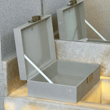 Caixa Decorativa em MDF e PU Cinza 32,5cm G - Ela Decora