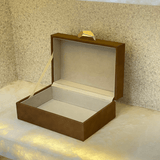 Caixa Decorativa em MDF e PU Marrom 19cm P - Ela Decora