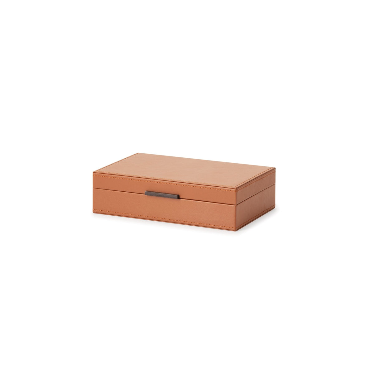 Caixa em MDF com Revestimento em PU Marrom 26cm - Ela Decora