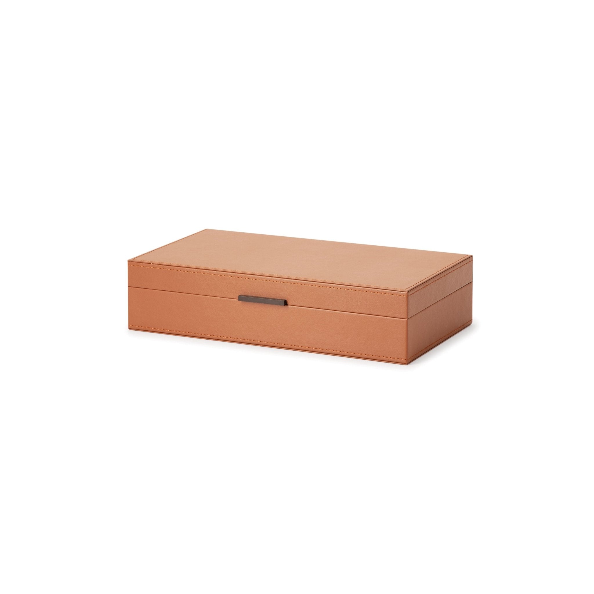 Caixa em MDF com Revestimento em PU Marrom 36cm Mart - Ela Decora