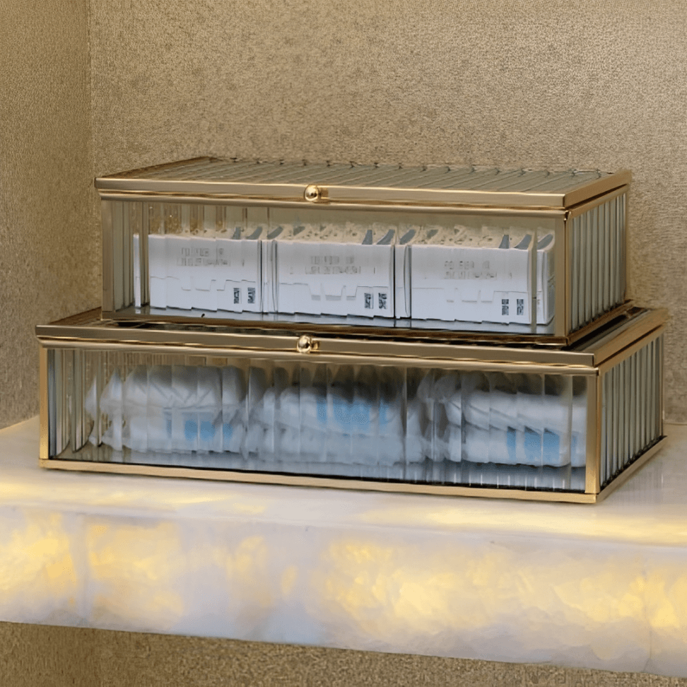 Caixa em Vidro com Metal 21cm P - Ela Decora