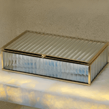 Caixa em Vidro com Metal 25cm G - Ela Decora