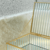 Caixa em Vidro com Metal 25cm G - Ela Decora