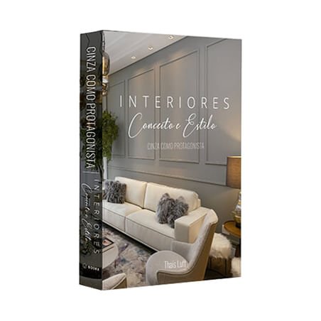 Caixa Livro Conceito e Estilo Interiores Como Protagonista Cinza 30cm - Ela Decora